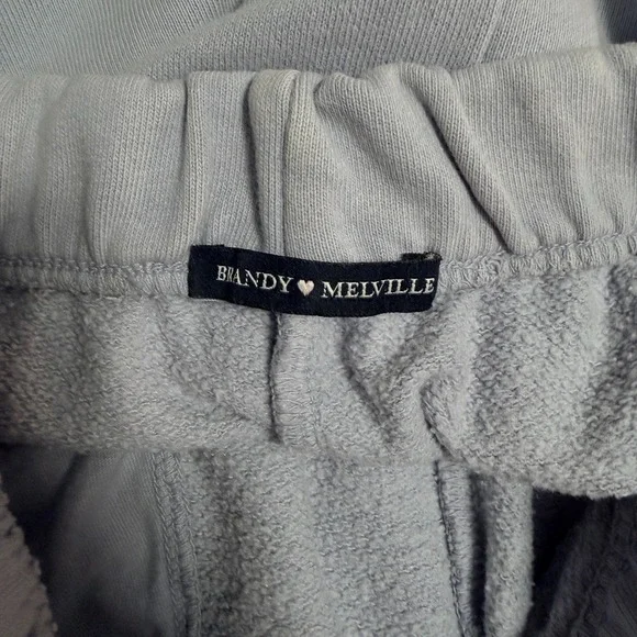 Brandy Melville Light Blue‎ Jogger Sweatpants Women's  Elastic Waist Fleece - Picture 5 of 7